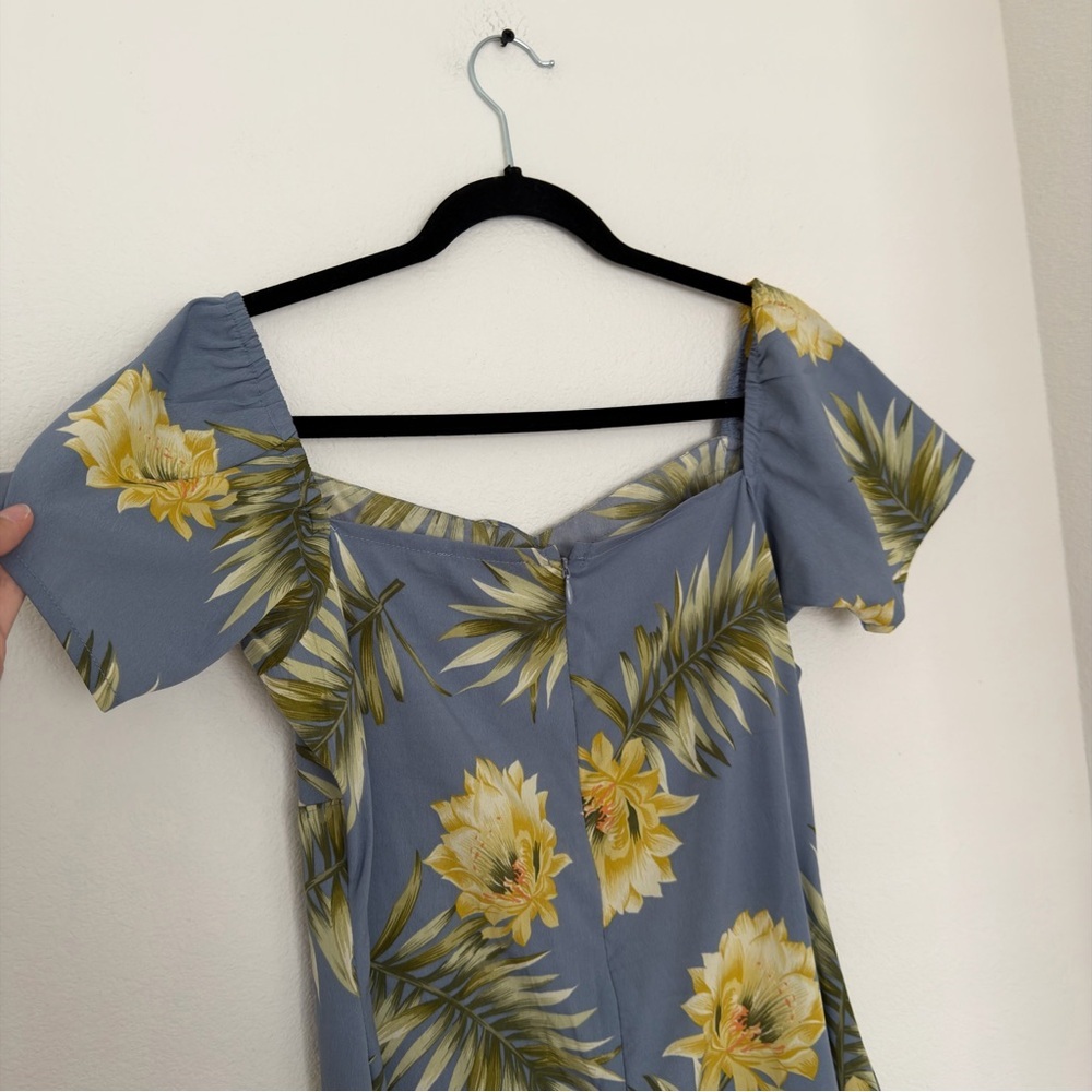 ASOS Wednesday’s Girl Tropical Floral Blue Dress Mini Style Lightweight Size M - Picture 6 of 9